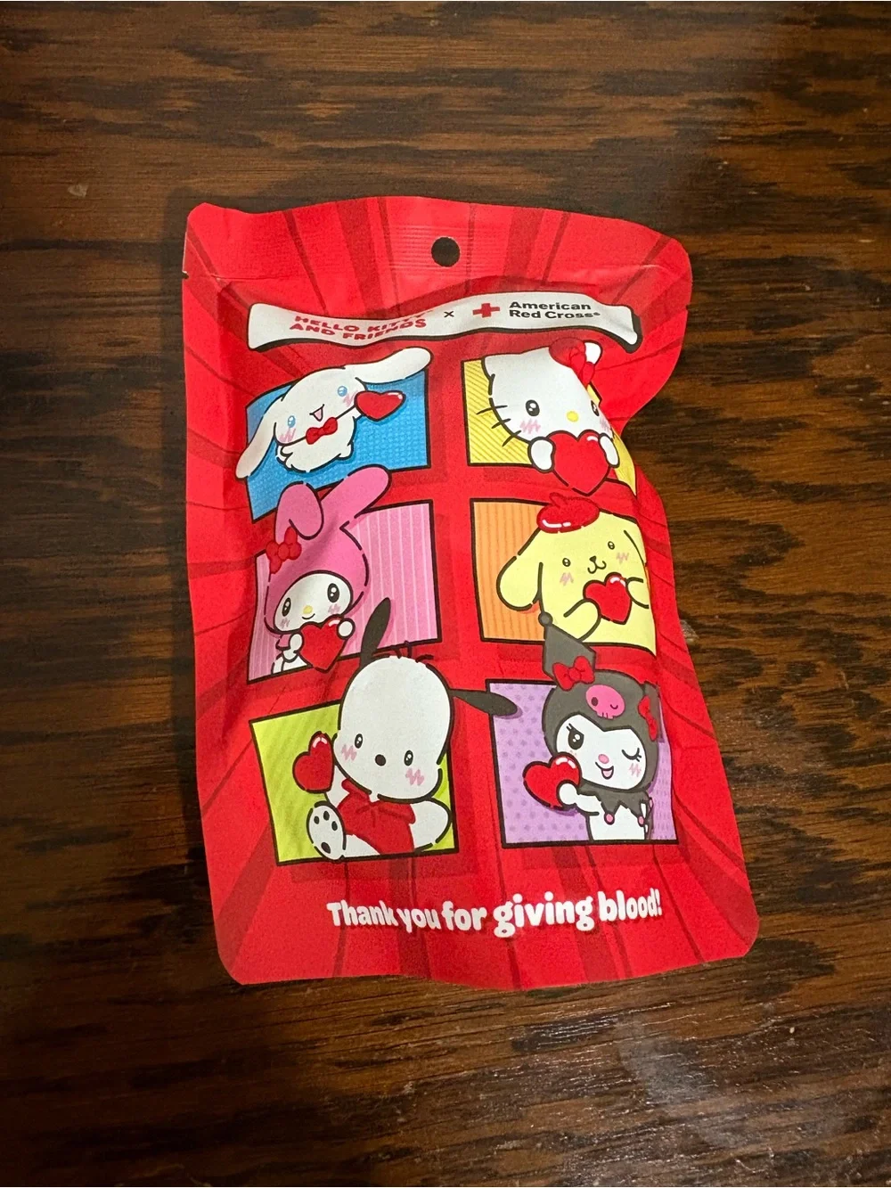 Sanrio Hello Kitty Red and White American Red Cross Plush Phone Charm
